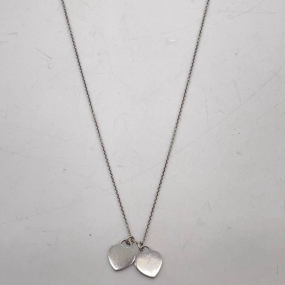 AUTH TIFFANY&CO. Silver 925 Double Heart Pendant Necklace - Picture 5 of 5